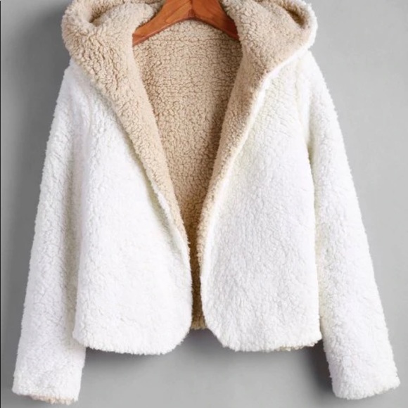 ⭐️SOLD⭐️ Fluffy hooded jacket - Picture 6 of 8